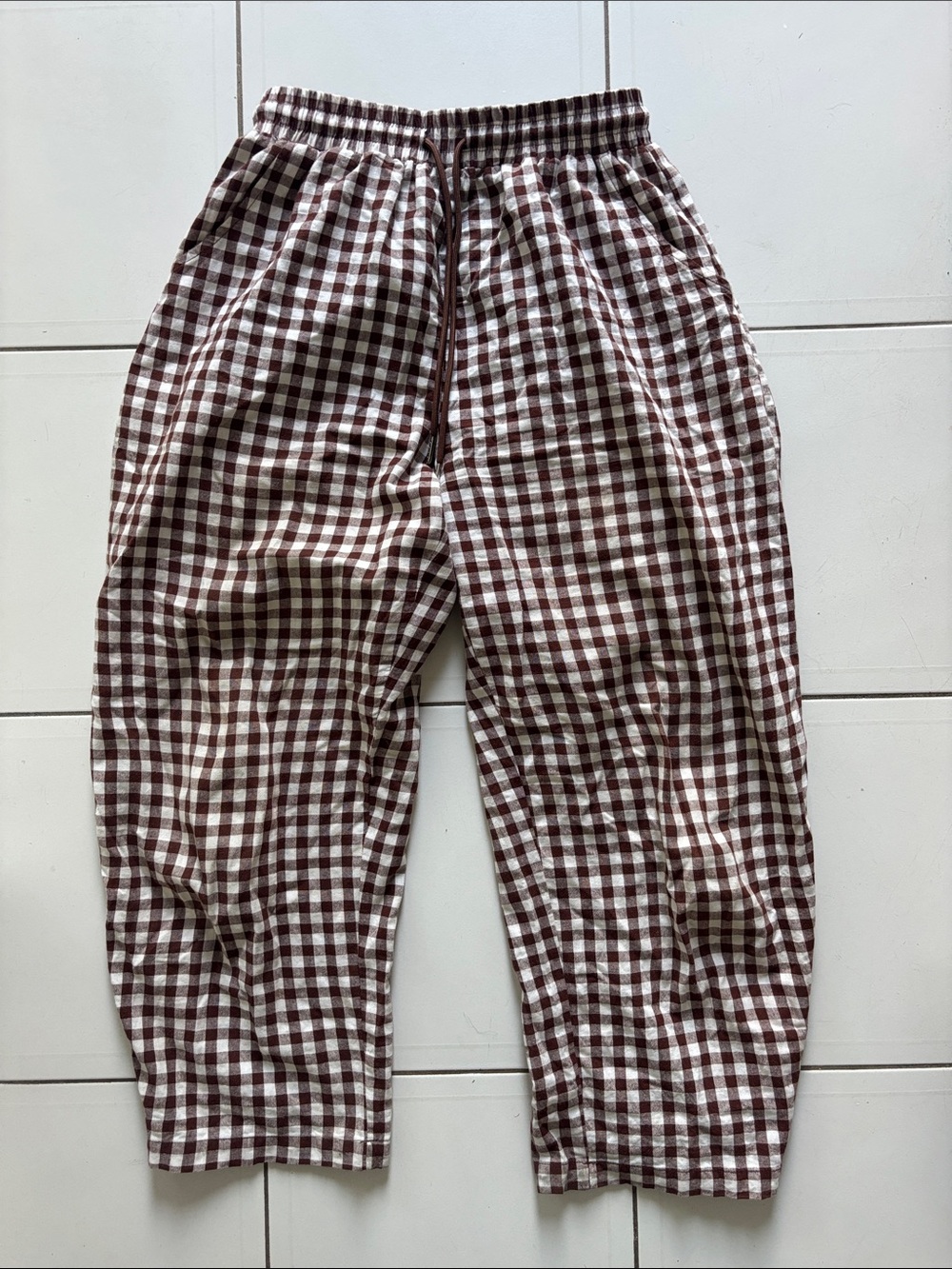 Red Sky Brown Gingham Pants